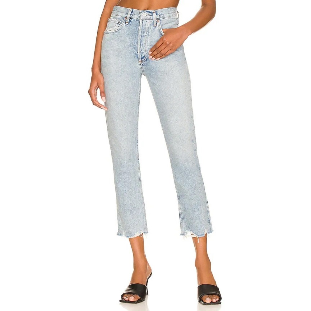 AGOLDE‎ Riley High Rise Straight Crop Jeans in Curio Women 36 (Tag 34) NWT $198